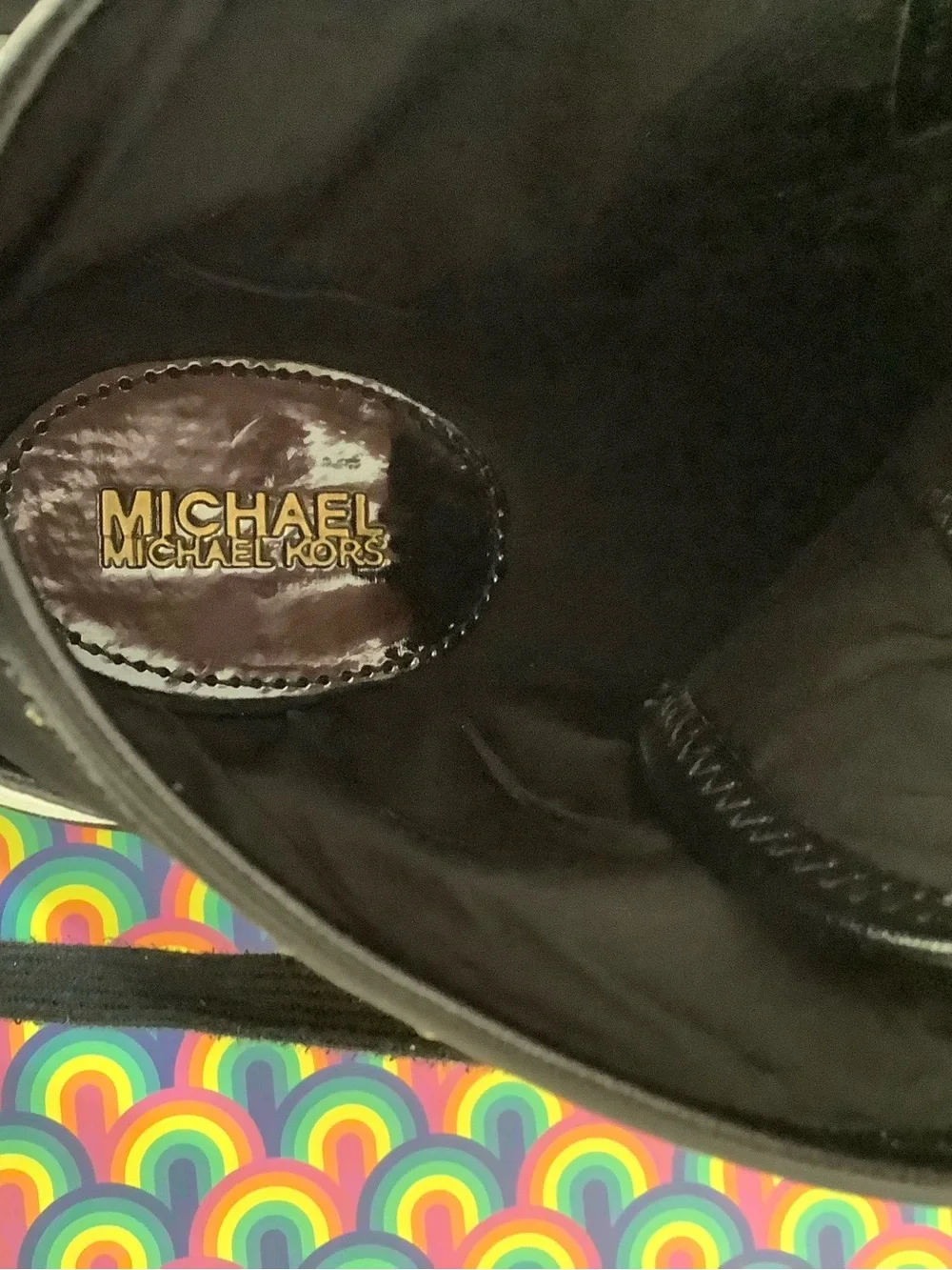 Michael Kors Lexi High-Top Platform Sneakers Black Gold Studs Size 5